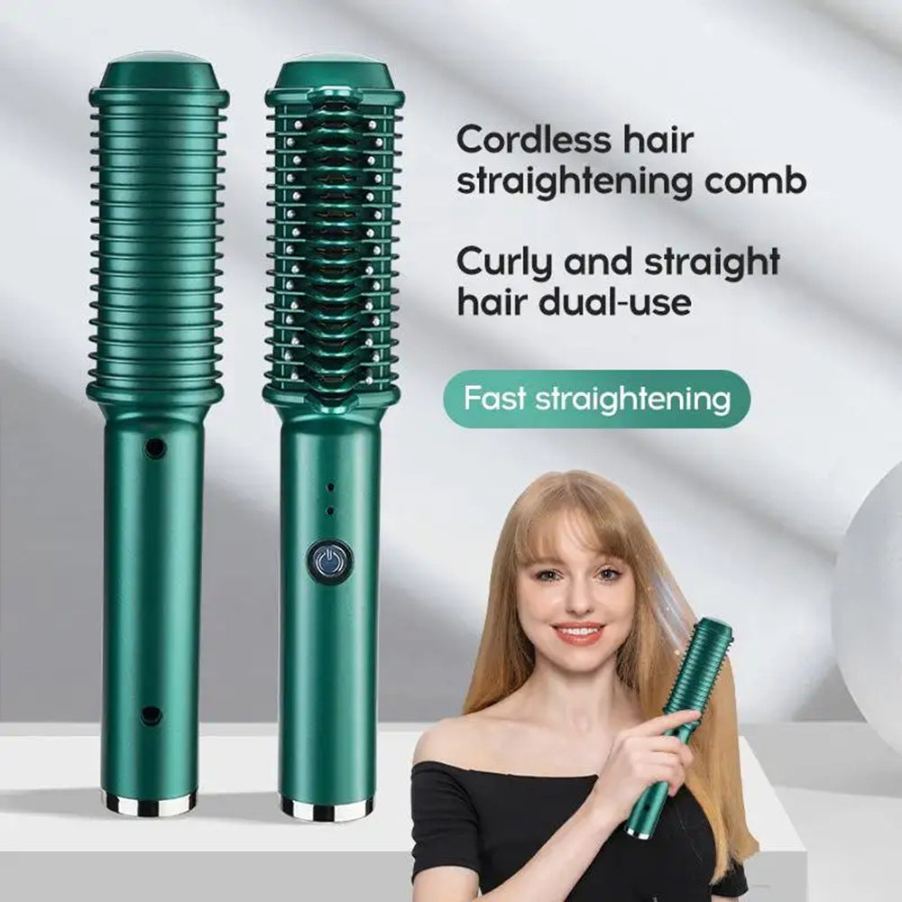 Curvolux - Dual-Purpose Electric Hair Comb for Curling & Straightening